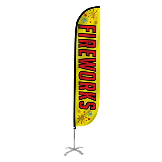 Fireworks Feather Flag Yellow 