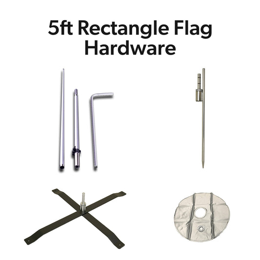 5ft Rectangle Flag Hardware