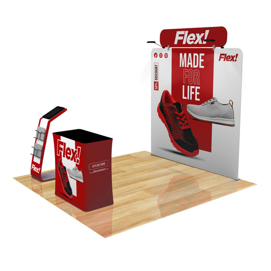 8ft FastZip™ Media Stand Trade Show Booth 