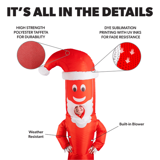 Air Dancers® Inflatable Tube Man "Santa Disguise" Costume 