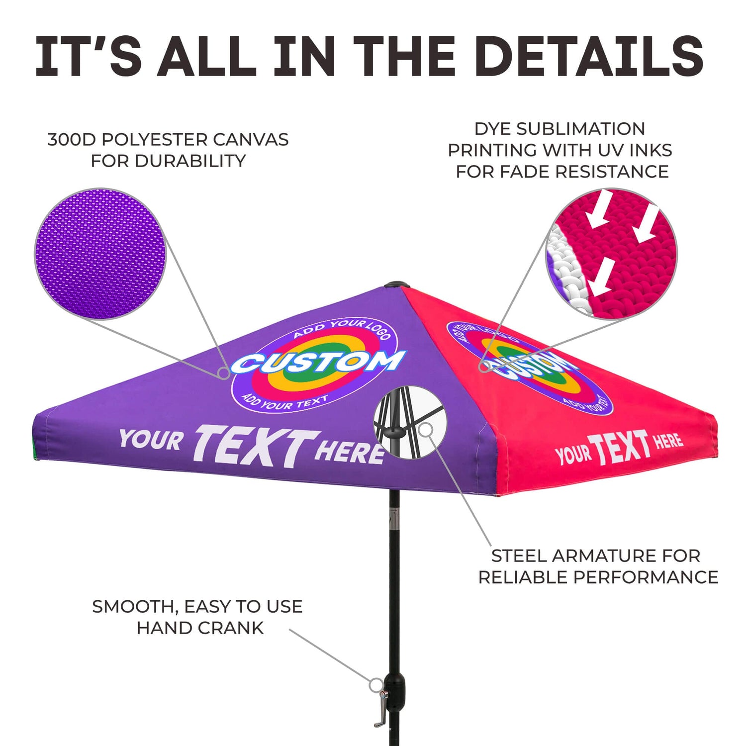 Custom Market Umbrella Small (4-Panel) 