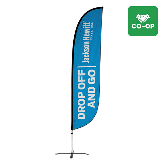 12ft Feather Flag - Jackson Hewitt - Drop Off Service 