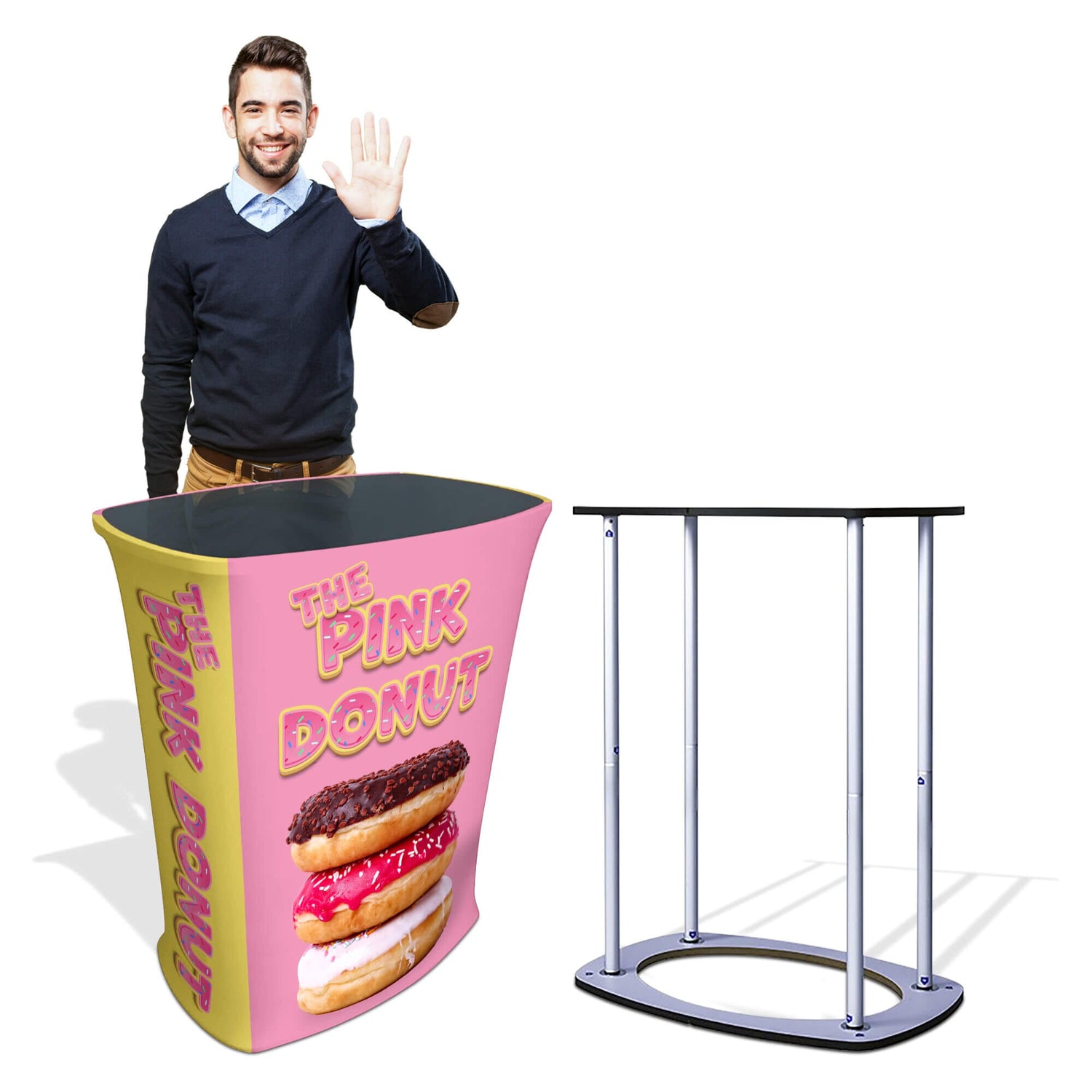 Custom Square Trade Show Podium 