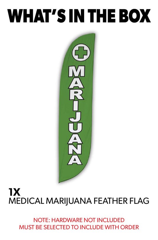 Marijuana Feather Flag Green 