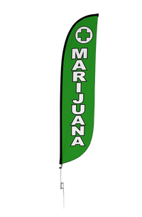 Marijuana Feather Flag Green 