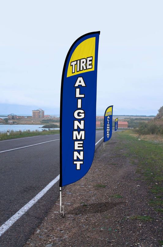 Tire Alignment Feather Flag Blue 