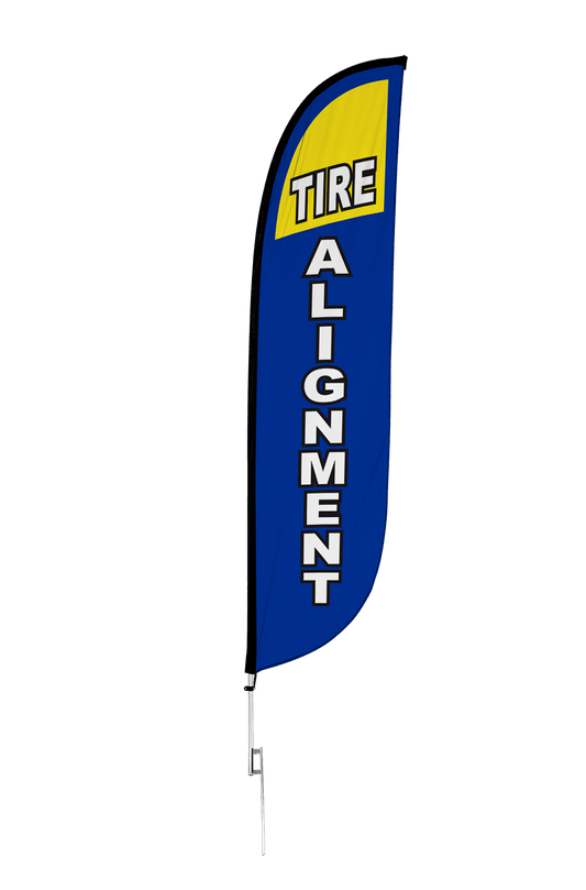 Tire Alignment Feather Flag Blue 