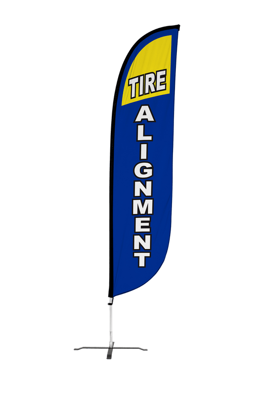 Tire Alignment Feather Flag Blue 