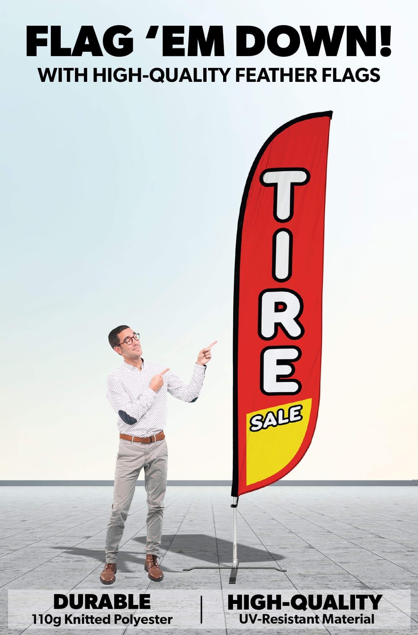 Tire Sale Feather Flag 