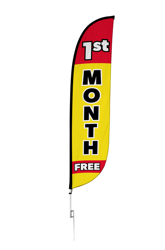 1st Month Free Feather Flag Yellow 