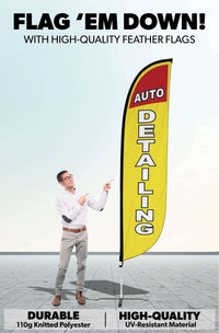 Auto Detailing Feather Flag Yellow 