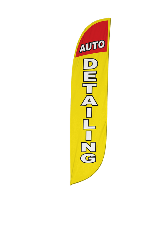 Auto Detailing Feather Flag Yellow 