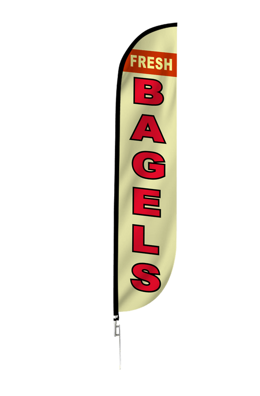 Bagels Feather Flag Yellow 