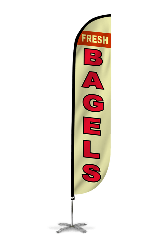 Bagels Feather Flag Yellow 