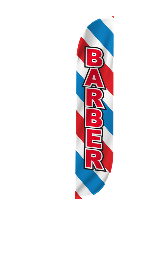 Barber Feather Flag - Barber Pole Style 