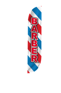 Barber Feather Flag - Barber Pole Style 