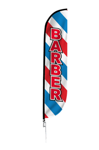 Barber Feather Flag - Barber Pole Style 