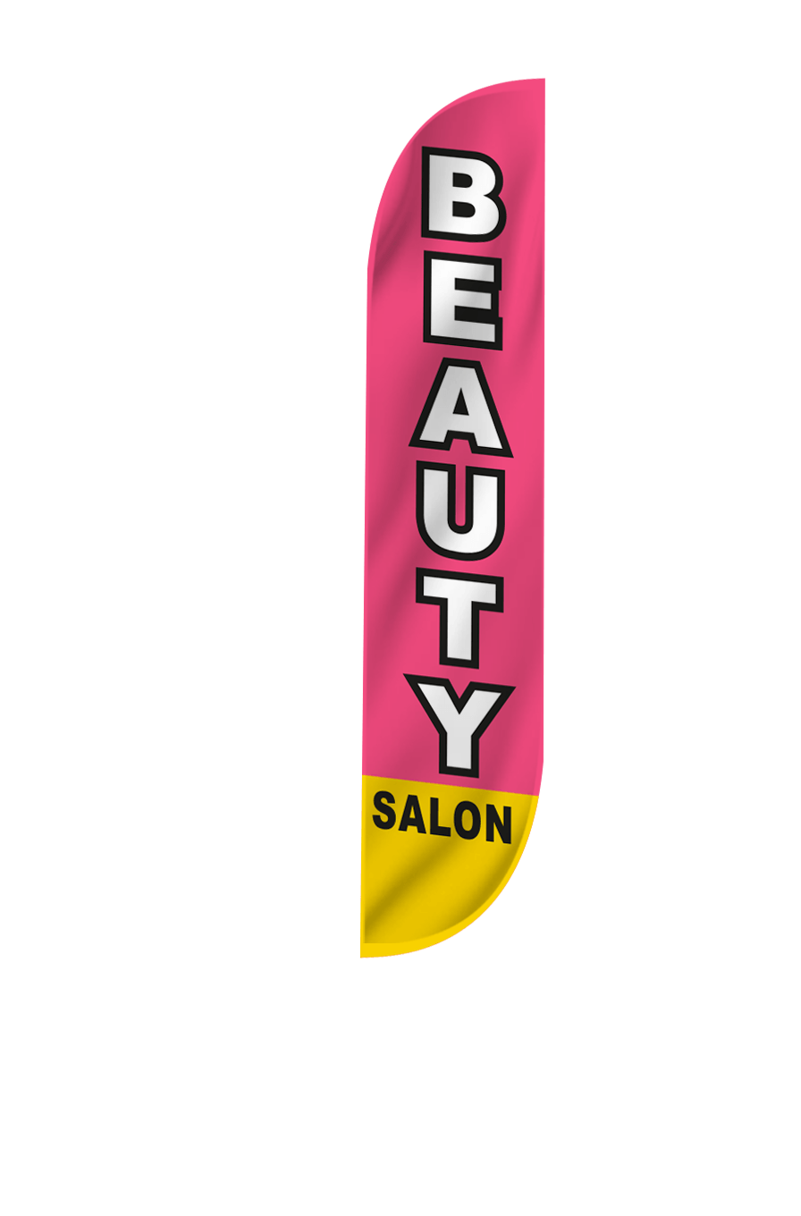 Beauty Salon Feather Flag Pink 