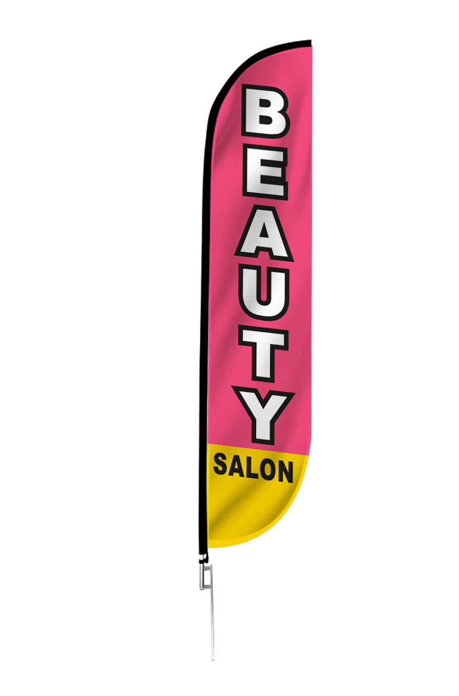 Beauty Salon Feather Flag Pink 