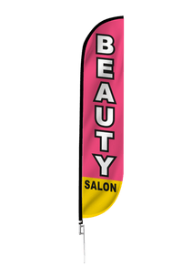 Beauty Salon Feather Flag Pink 