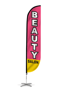 Beauty Salon Feather Flag Pink 