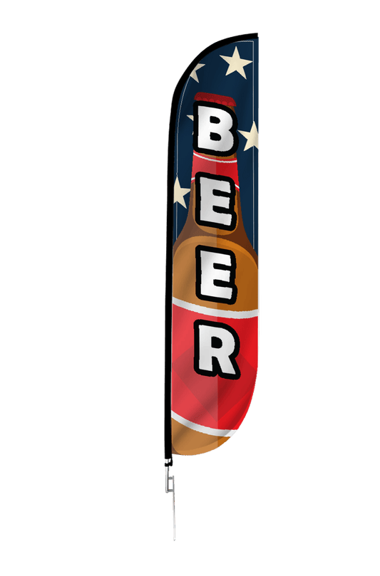 Beer Feather Flag Red White Blue 