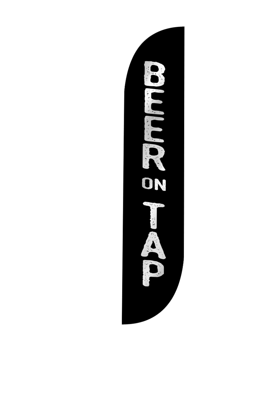 Beer On Tap Feather Flag Black 