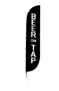 Beer On Tap Feather Flag Black 