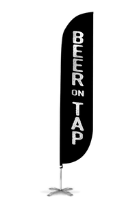 Beer On Tap Feather Flag Black 