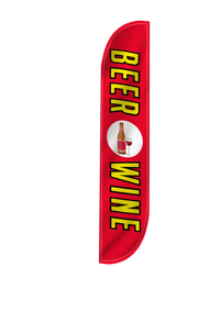 Beer & Wine Feather Flag Red 