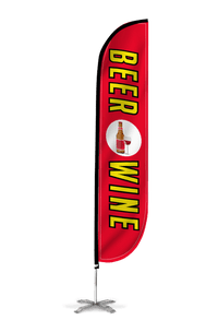 Beer & Wine Feather Flag Red 