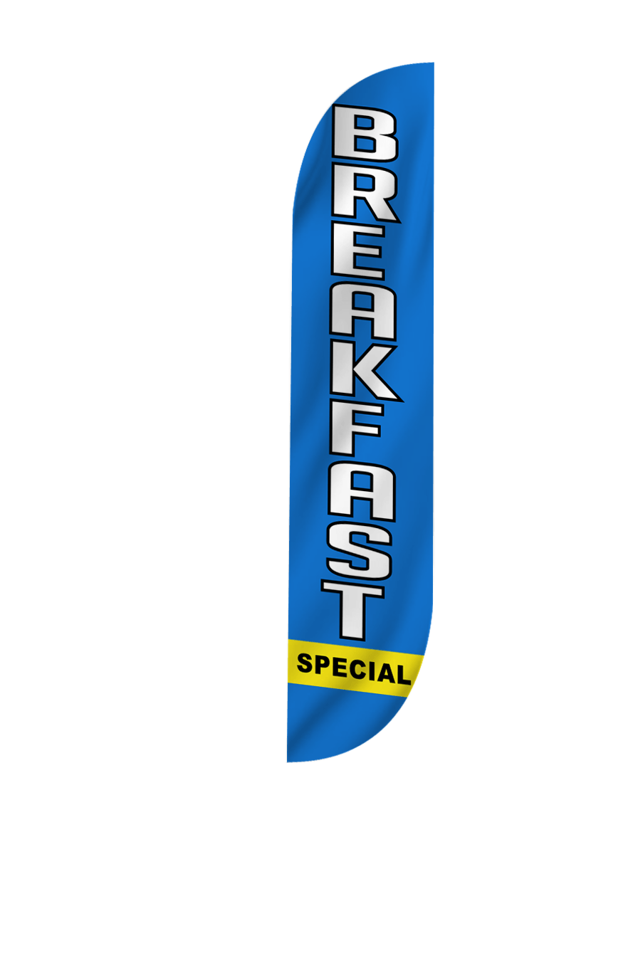 Breakfast Special Feather Flag Blue 