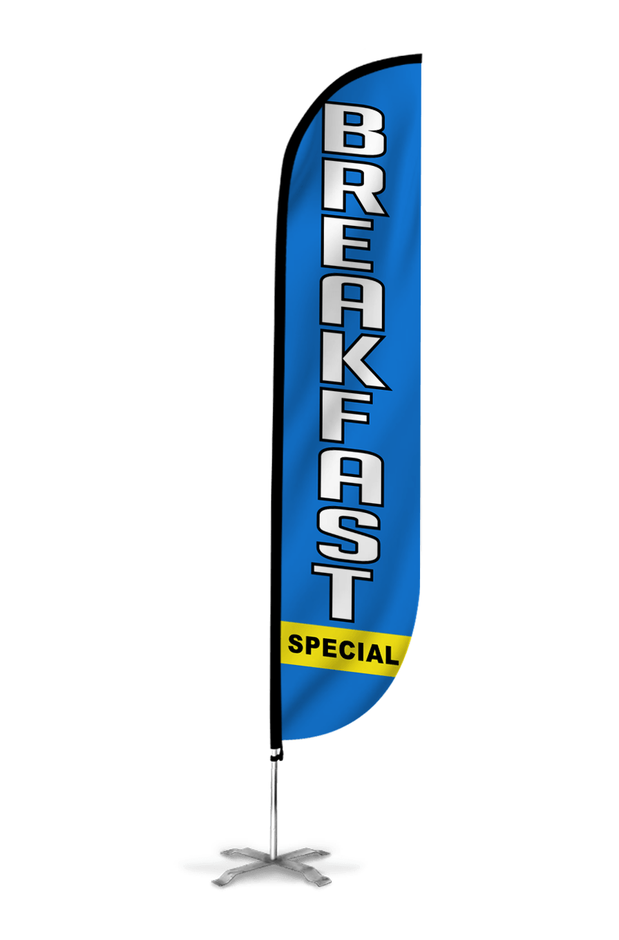 Breakfast Special Feather Flag Blue 