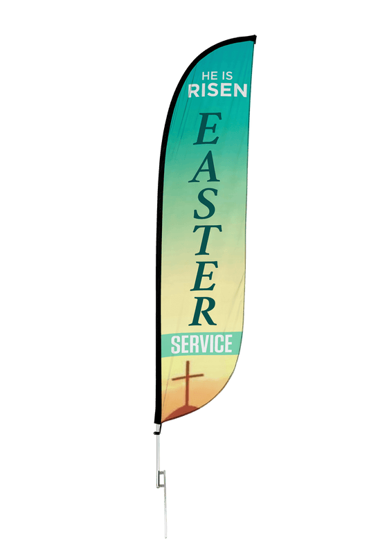 Easter Service Church Feather Flag 