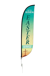 Easter Service Church Feather Flag 