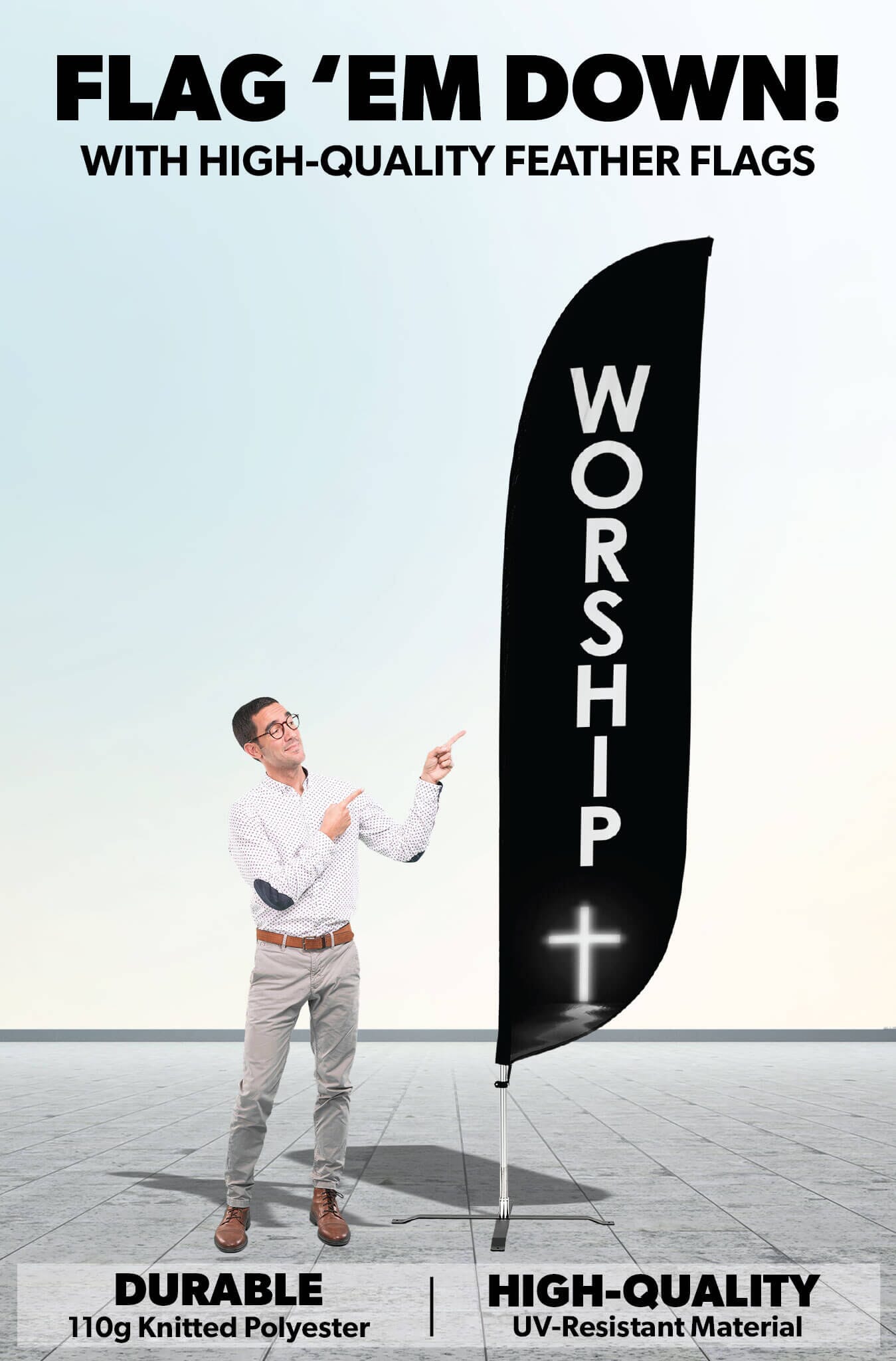 Worship Feather Flag 