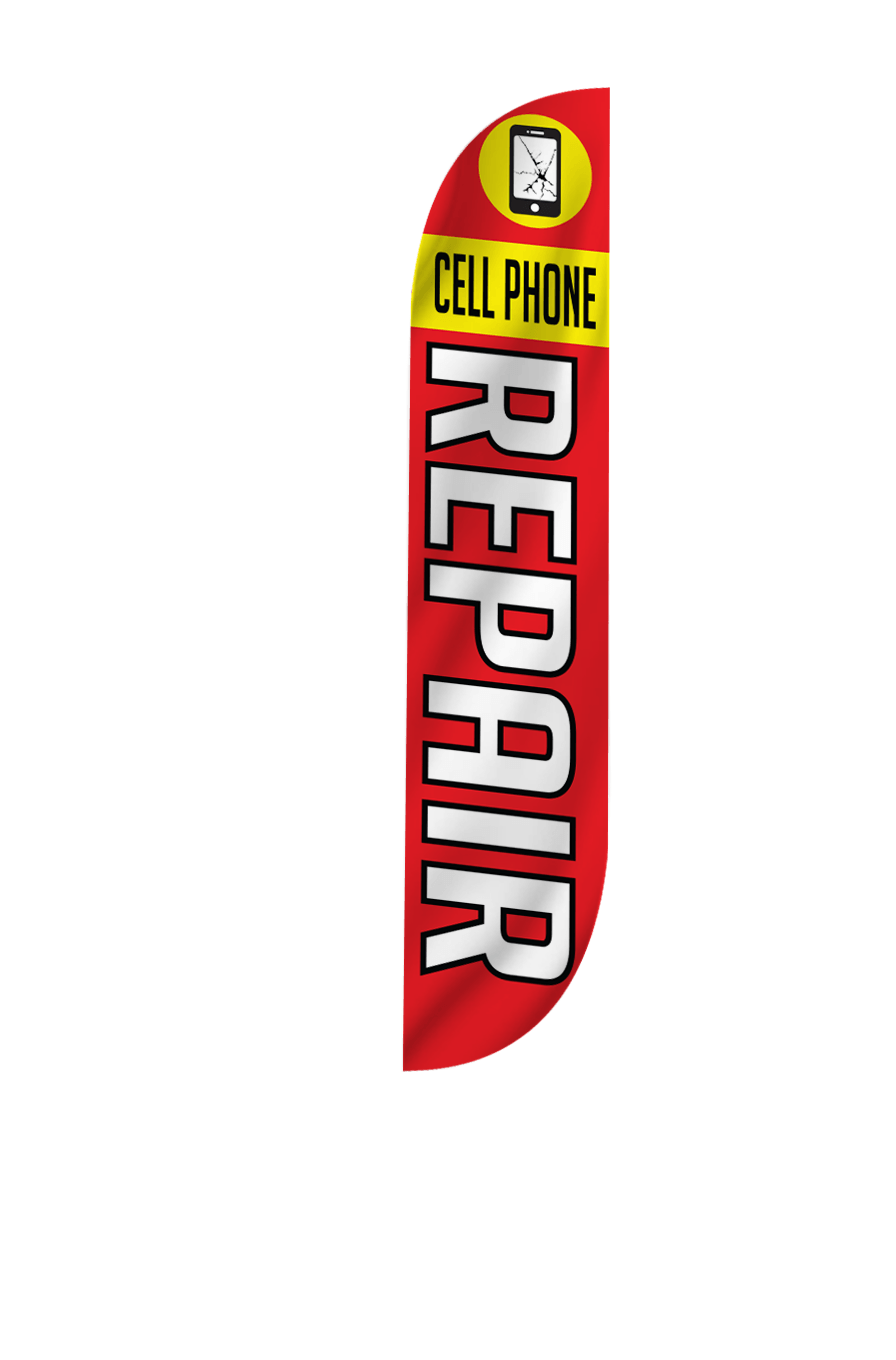 Cell Phone Repair Feather Flag 