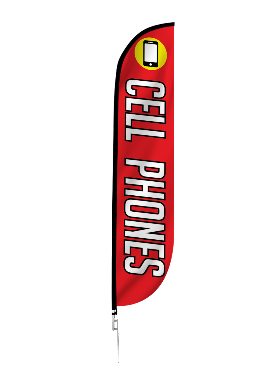 Cell Phones Feather Flag 