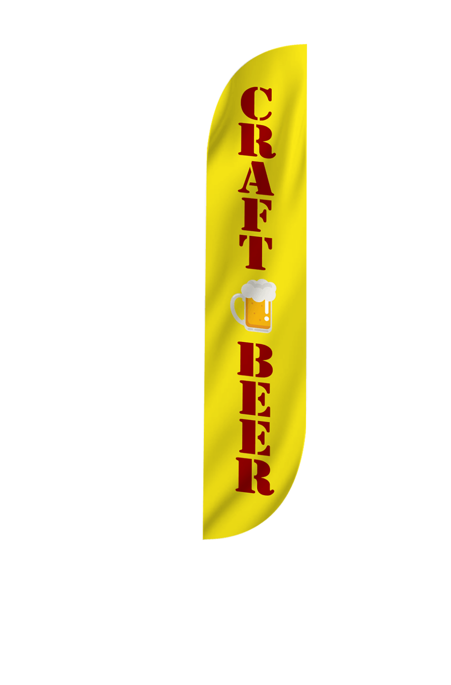 Craft Beer Feather Flag Yellow 