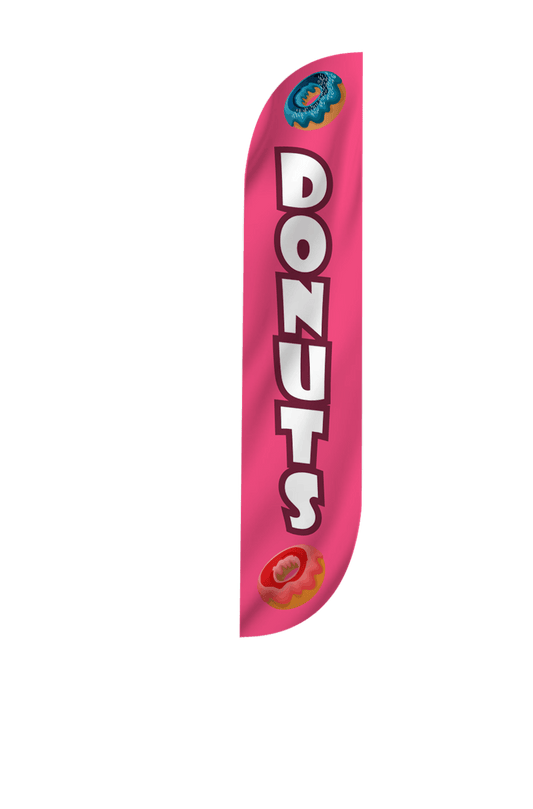 Donuts Feather Flag Pink 