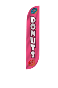 Donuts Feather Flag Pink 