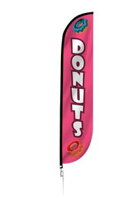 Donuts Feather Flag Pink 