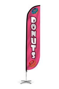 Donuts Feather Flag Pink 