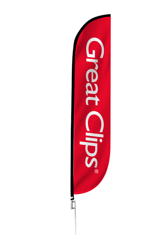 Great Clips Feather Flag Red 