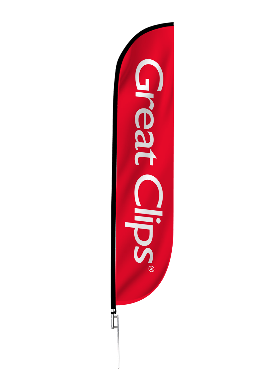 Great Clips Feather Flag Red 