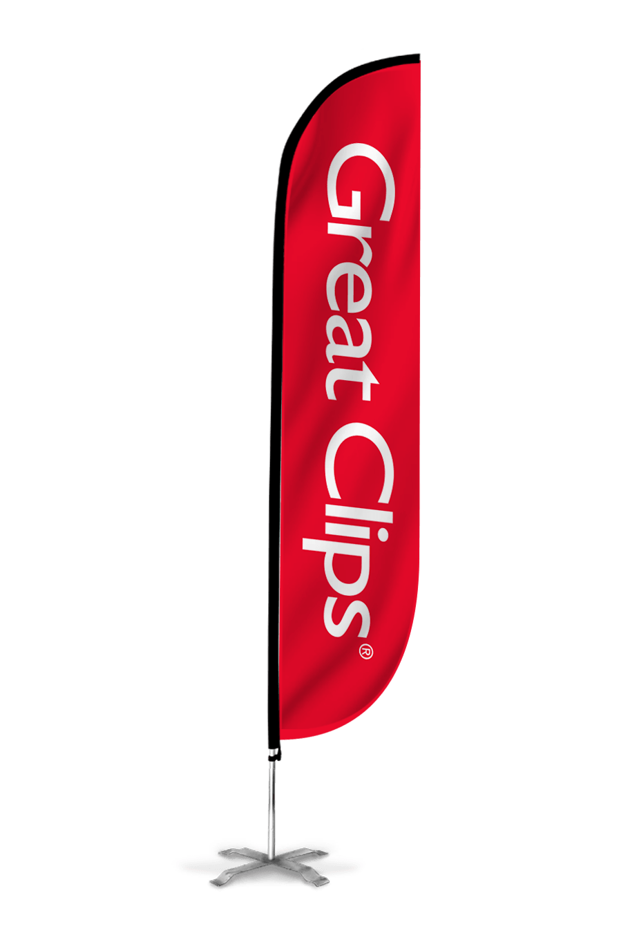 Great Clips Feather Flag Red 