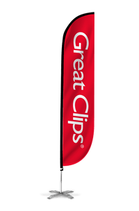 Great Clips Feather Flag Red 