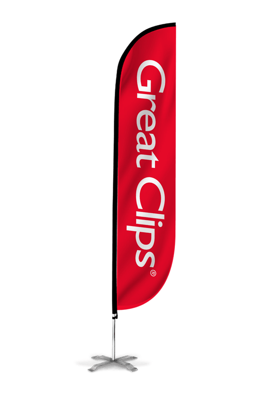 Great Clips Feather Flag Red 