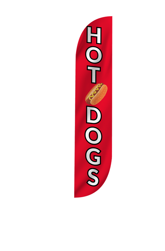 Hot Dogs Feather Flag - Red 