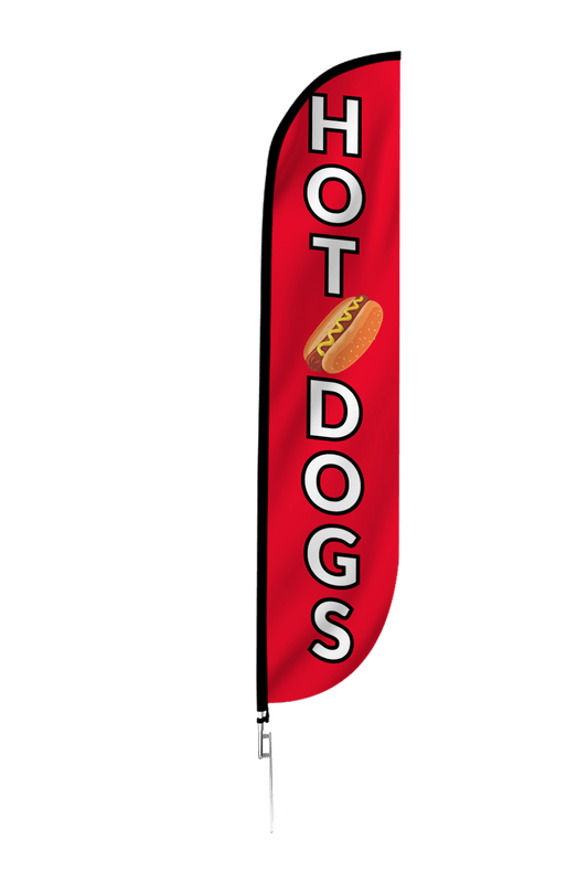 Hot Dogs Feather Flag - Red 